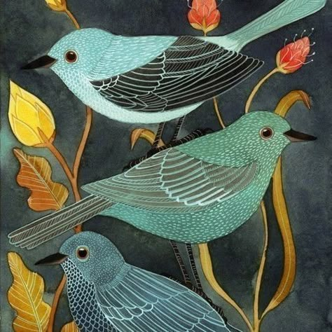 Three Little Birds by Geninne on Etsy, $30.00 Flamingo Wallpaper, 동화 삽화, Gift Money, Plants Wall, Santa Fe Nm, Jane Eyre, Art Et Illustration, From Santa, Arte Animal