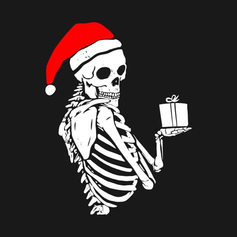 Christmas Skeleton Art, Christmas Skeleton Drawing, Skeleton Christmas Shirt, Punk Christmas Aesthetic, Goth Christmas Art, Christmas Skull Wallpaper, Christmas Skeleton Wallpaper, Emo Christmas Aesthetic, Goth Christmas Aesthetic