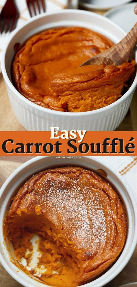 Baking Knowledge, Souffle Recipes Easy, Carrot Souffle, Yummy Things To Bake, Canned Carrots, Carrots Side Dish, Souffle Recipes, Candied Sweet Potatoes, Quick Dessert