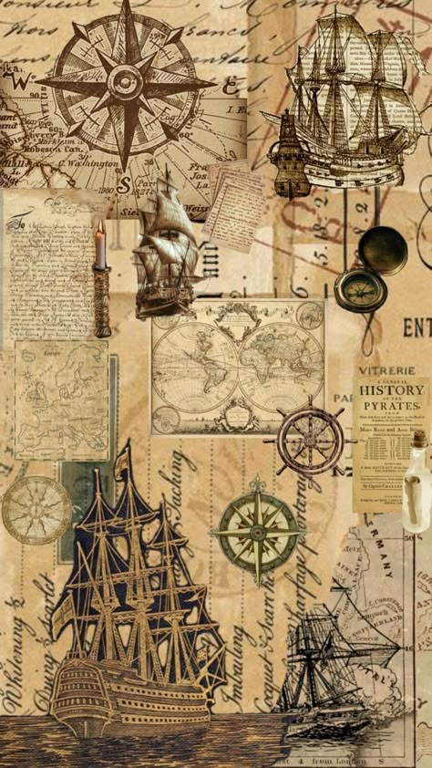 Vintage Map Aesthetic Wallpaper, Pirate Stickers Printable, Vintage World Map Aesthetic, Vintage Maps Printable, History Collage, Compass Wallpaper, Vintage Aesthetic Stickers Printables, Vintage Aesthetic Stickers, Vintage Tickets