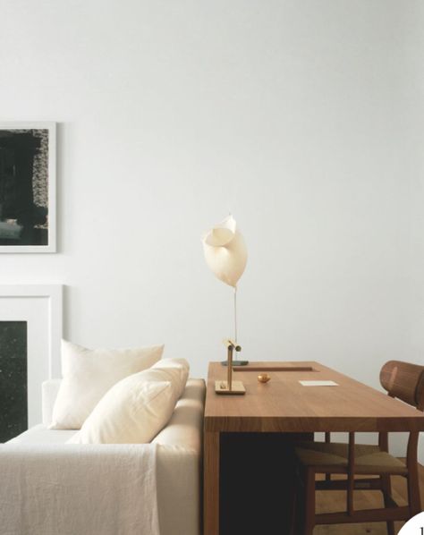 Desk Behind Couch, Living Room Office Combo, Purbeck Stone, Polished Plaster, Behind Couch, Old Apartments, Design Blogs, Office Couch, London Apartment