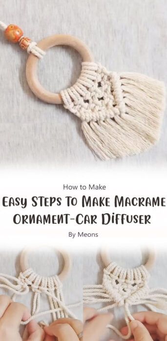 Macrame Car Diffuser, Small Macrame Projects, Diy Oil Diffuser, Diffuser Diy, Car Diffuser Essential Oils, Boho Crafts Diy, Makramee Diy, Small Macrame, Tutorial Ideas