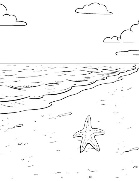 Sea Line Drawing, Breaker Rock Beach Coloring Pages, Beach Coloring Sheets, Beach Coloring Pages For Kids, Beach Coloring Pages For Adults, Summer Beach Coloring Pages, Lion Coloring Pages, Turkey Coloring Pages, Dolphin Coloring Pages