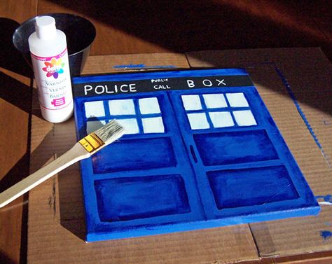 Dr Who Painting Ideas, Doctor Who Painting Easy, Nerd Painting, Doctor Who Painting, Tardis Painting, Boyfriend Canvas, The Tardis, Formal Elements Of Art, Doctor Who Crafts