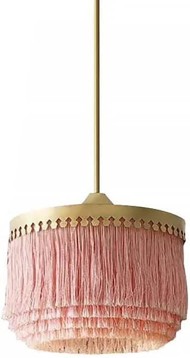 JinYuZe Modern Decorative Pendant Light Fixture Warm Romantic Round Tassel Ceiling Chandeliers Pink Creative Ceiling Hanging Lamp for Kitchen Bedroom Dining Room Yellow Pendant Light, Light Fringe, Lamp For Kitchen, Decorative Pendant Lighting, Modern Style Decor, Lamps For Kitchen, Chandelier Creative, Hanging Ceiling Lamps, Ceiling Lamps Bedroom