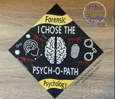 Forensic Psychology Grad Cap/Criminal Justice Graduation Cap/ Psychology Graduation Topper/ Glitter Graduation Cap by MiasBoutiqueGifts on Etsy Graduation Cap Psychology, Psychology Graduation Cap, Psychology Graduation, Glitter Graduation Cap, College Grad Cap Ideas, Graduation Cap Decoration Diy, Custom Graduation Caps, High School Graduation Cap, College Graduation Cap Decoration