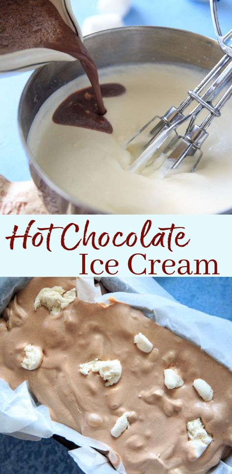 Hot Cocoa Ice Cream, Hot Chocolate Ice Cream Recipe, Fall Ice Cream Recipes, Fall Ice Cream, Homemade Gelato, Hot Chocolate Ice Cream, Kitchen Aide, Homemade Chocolate Ice Cream, Ice Cream Kids