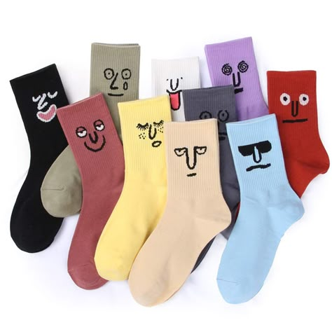 Smiley Socks, Socks For Christmas, Aesthetic Socks, Socks Ideas, Sock Designs, Kawaii Socks, Sock Company, Silly Socks, Adidas Socks