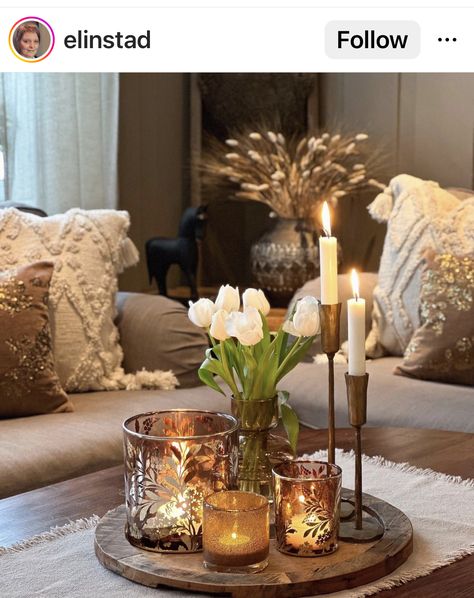 Fireplace Decorations, Coffee Table Decor Living Room, Table Centerpieces For Home, Table Decor Living Room, Home Decor Ideas Living Room, Bows Diy, Home Decoration Ideas, Living Room Decor Cozy, Ideas Living Room