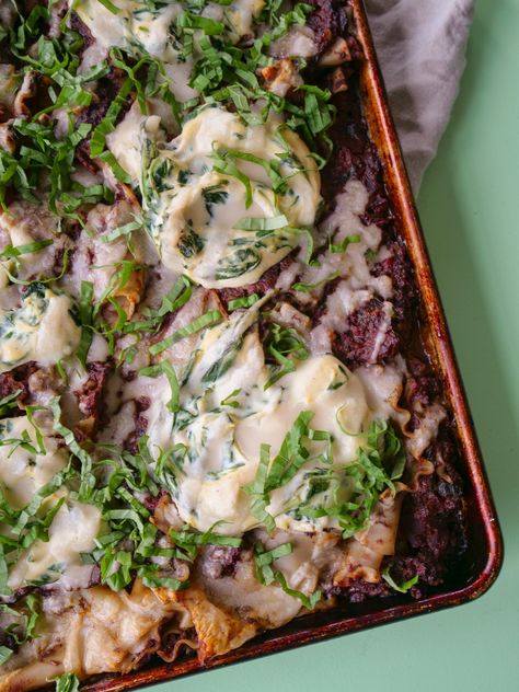 Giada’s Sheet Pan Lasagna - The Vegan Version! Crispy Lasagna, Sheet Pan Lasagna, Chef Bai, Pan Lasagna, Vegan Ricotta, Plantbased Recipes, Vegan Entree, Vegan Gluten Free Recipes, Soup Dinner