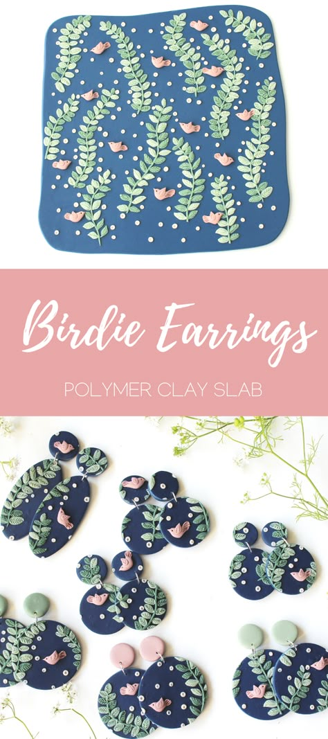 Clay Slabs Designs Easy, Floral Clay Earrings Diy, Polymer Clay How To, Polymer Clay Earrings Diy Tutorials Videos How To Make, Polymer Clay Earring Techniques, Polymer Clay Art Projects, Handmade Flower Earrings In Polymer Clay, Diy Clay Earrings Tutorials, Cute Polymer Clay Flower Earrings