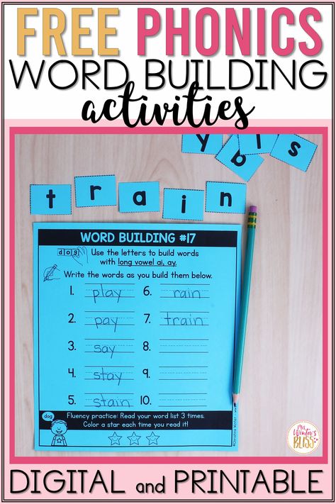 Word Building Activities 2nd Grade, Decoding Activities 2nd Grade, Phonics For 2nd Grade, 2nd Grade Phonics Activities, Reading Games For 2nd Grade, Phonics Activities 2nd Grade, Phonics Activities 1st Grade, Decoding Worksheets, Free Phonics Activities