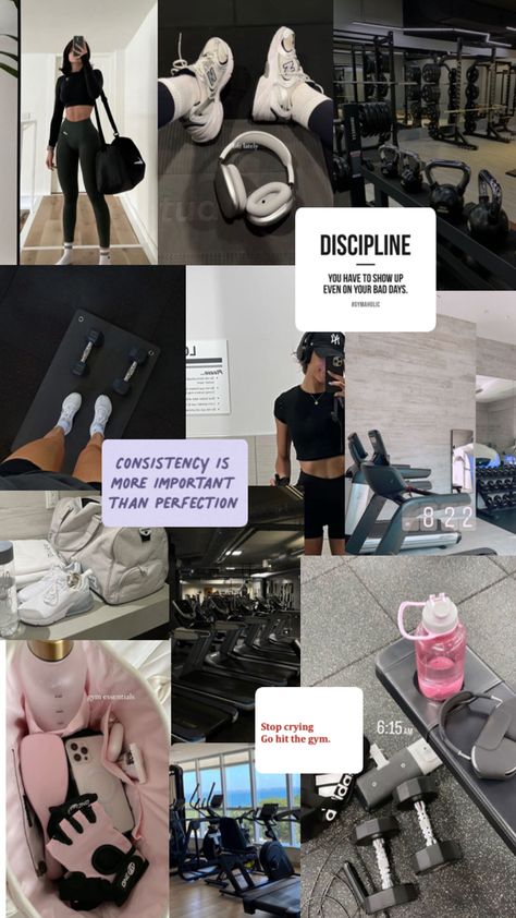 gym girl aesthetic Gym Girl Aesthetic, Gym Motivation Women, Gym Wallpaper, Fitness Vision Board, Career Vision Board, Vision Board Goals, Dream Vision Board, Self Development Books, Vision Board Affirmations