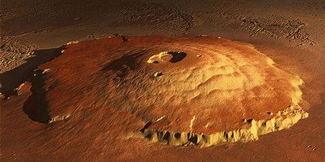 Olympus Mons  lmps mnz o mns Latin for Mount Olympus is a very large shield volcano on the planet Mars By one measure it has a height of n Facts About Mars, Mars Facts, Mars Project, Olympus Mons, Shield Volcano, Magma Chamber, Facts About Earth, Mars Photos, Mars Planet