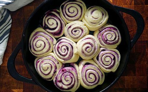 Sweet Rolls Recipe, Blueberry Sweet Rolls, Blueberry Cinnamon Rolls, Magnolia Press, Sweet Roll Recipe, Breakfast Rolls, Magnolia Table, Cinnamon Raisin, Sweet Rolls