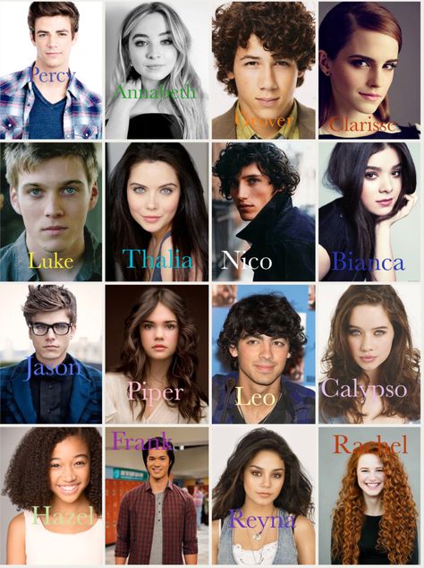 Percy Jackson Characters... love this cast, but I dont think that Emma is the right Clarisse if U guys know what I mean... Percy Jackson Fan Cast, Percy Jackson Clarisse, Percy Jackson Book Series, Movie Vs Book, Clarisse Percy Jackson, Percy Jackson Movie, Demi God, Rick Riordan Series, Percy Jackson Cast