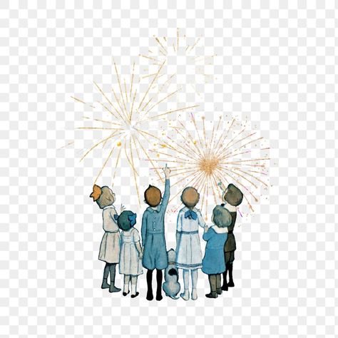 Png Fireworks, Png Vintage, Group Of People, Kids Watches, Drawing People, Vintage Children, Fireworks, Transparent Background, Paint