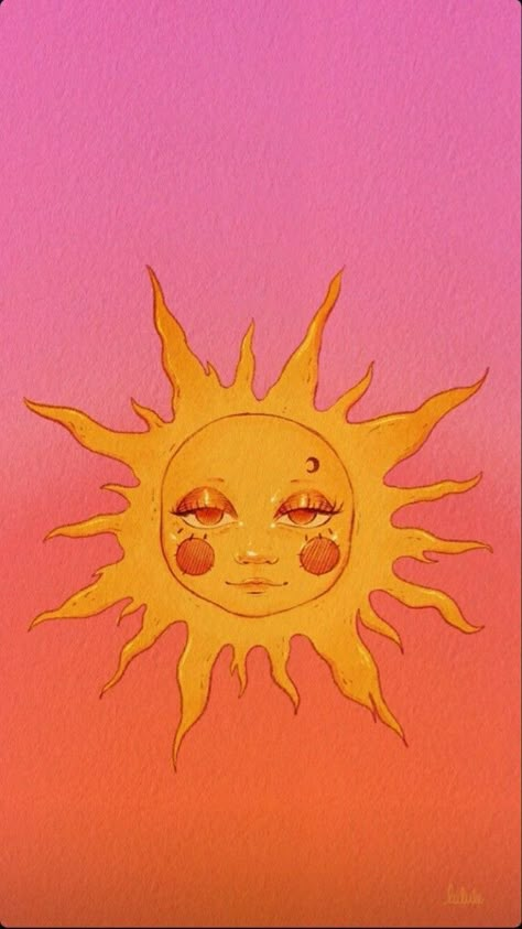 Sun Wallpaper, Aesthetic Sun, Traditional Tattoo Designs, Sun Painting, Hippie Wallpaper, American Traditional Tattoo, Fairytale Art, Iphone Screen, Hippie Art