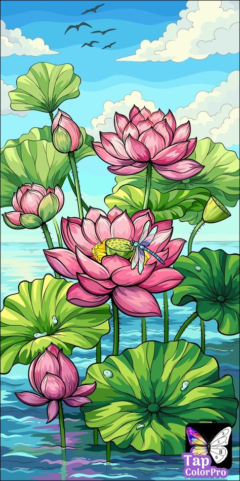 Leaf Composition, Lotus Artwork, Lotus Flower Drawing, Coloring Pictures For Kids, Lilies Drawing, Template Flower, Night Sky Art, Cambodian Art, Lotus Flower Art