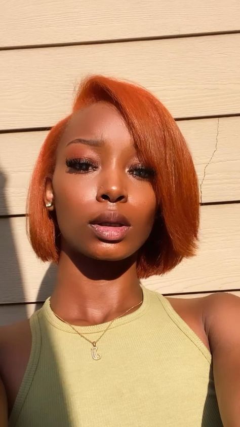 Ginger Bob in 2022 | Ginger hair color, Natural hair styles, Bob hairstyles Bob Cut Hairstyles, Natural Hair Bob Cut, Natural Hair Bob, Cheveux Oranges, Pressed Natural Hair, Silk Press Natural Hair, Short Hair Black, Cut Hairstyles, Ginger Hair Color