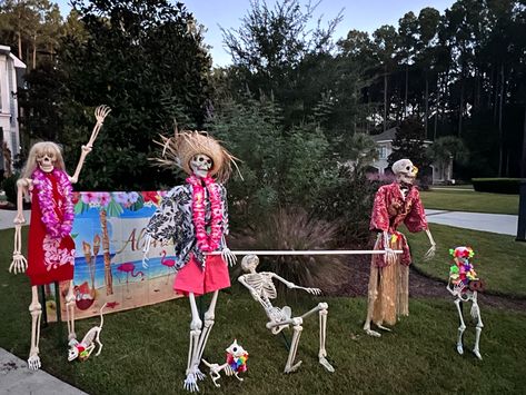 Luau Haunted Luau Party, Skeleton Luau, Haunted Luau, Skeleton Shenanigans, Halloween Luau, Skeleton Displays, Skeleton Images, Skeleton Jokes, Skeleton Friends