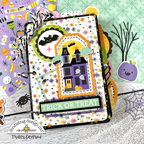 Doodlebug Halloween Cards, Doodlebug Cards, Halloween Mini Albums, Doodle Bug, Halloween Paper Crafts, Nautical Birthday, Halloween Scrapbook, Doodlebug Design, Halloween Card