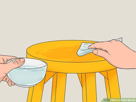 How to Paint Stools: 13 Steps (with Pictures) - wikiHow Wooden Stools Diy, Hand Painted Stools, Painted Bar Stools, Stool Makeover, Paint Stirrers, Oak Bar Stools, Tall Stools, Diy Stool, Painted Stools