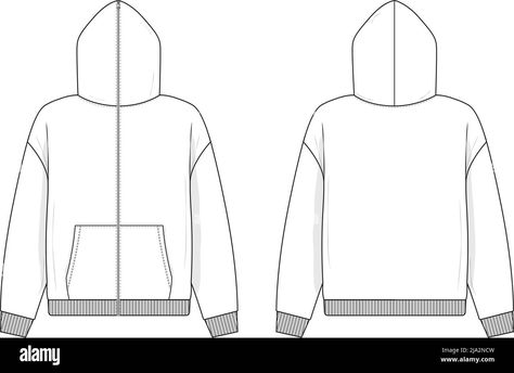 Full Zip Hoodie Template, Zip Up Hoodie Template, Hoodie Technical Drawing, Hoodie Layout, Hoodie Outline, Hoodie Mockup Free, Illustration Mockup, Hoodie Vector, Hoodie Illustration