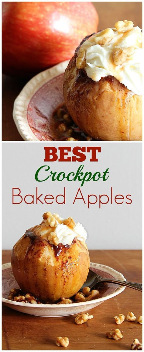 The BEST Baked Apple Recipe! This classic fall dessert is super easy to make in either your crockpot or oven. Your family will love it! Baking Apples Recipe, Crockpot Baked Apples, Baking Apples, Crockpot Desserts, Classic Fall Desserts, Baked Apple Recipes, Best Crockpot, Recipe Crockpot, Apple Recipe