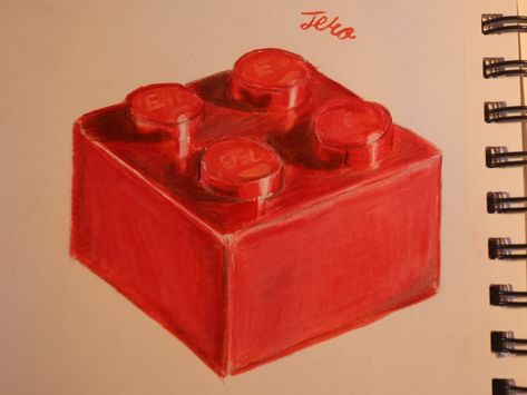 Brick Drawing, Drawing Realism, Lego Brick, Red Bricks, Realism, Tattoo Ideas, Lego, Tattoos, Drawings