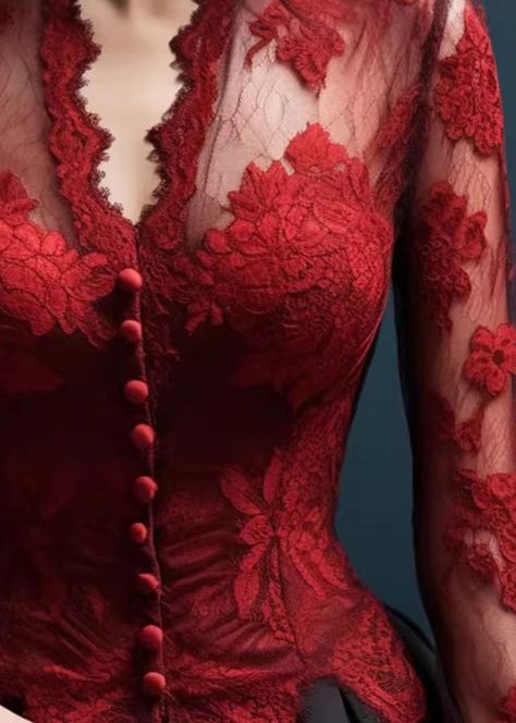 Fitted Lace Top, Crystal Wedding Dresses, Lace Clothing, Blouse Back Neck Designs, Lace Top Long Sleeve, Elegant Red, Comfortable Room, Boho Stil, Beautiful Clothes