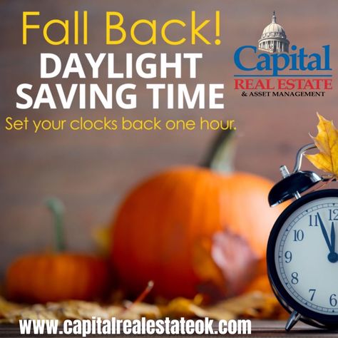 Even though your phones may set back for you, don’t forget to set your other clocks back an hour. Fall back for an extra hour. #FallBack #Saturday #DaylightSavingTime #FallBackWithCapital #CapitalRealEstate 👉www.capitalrealestateok.com👈 Set Clocks Back, Time Change, Clocks Back, Daylight Savings, Daylight Savings Time, Fall Back, Just A Reminder, This Weekend, Real Estate