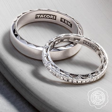 You complete me. Purchase a Tacori engagement ring and earn up to $500 towards each of your wedding band purchases.Via @Tacori https://bit.ly/2orKPSM Your Hand In Mine, Peach Morganite Ring, Tacori Engagement Rings, Wedding Ring Styles, Engagement Rings Vintage Halo, You Complete Me, Platinum Wedding Rings, Best Engagement Rings, Platinum Wedding