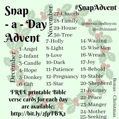 Advent Photo Challenge, Verses About Peace, Challenge Ideas, Cute Envelopes, Journaling Prompts, Verses For Cards, Photography Challenge, Index Cards, Before Bed