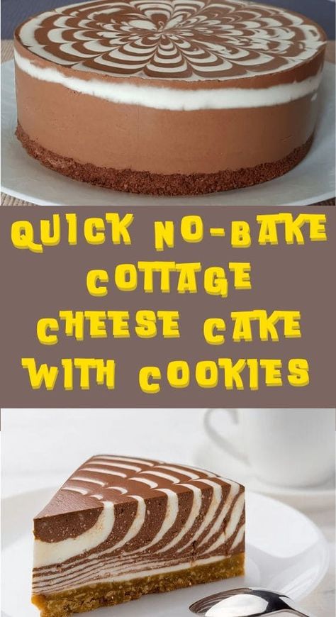 This recipe is perfect for both experienced and novice cooks, offering a heavenly treat without the hassle of baking. Prepare to be amazed as you create layers of creamy cottage cheese filling, infused with the richness of chocolate, nestled between a scrumptious cookie crust. With each luscious bite, you'll experience a burst of flavors and textures that will leave you craving for more. This delectable dessert is not only a culinary masterpiece but also a time-saving solution for those who... Cottage Cheese Cake, Bariatric Recipes Sleeve Liquid Diet, Cake With Cookies, Cottage Cheese Recipes Healthy, Pie Filling Recipes, Cream Cheese Desserts, Chocolate Cheesecake Recipes, Cottage Cheese Recipes, Cheese Cookies