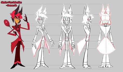 Hazbin Hotel characters design Good Night Beautiful, Cartoon Style Drawing, Hotel Concept, Characters Design, Alastor Hazbin Hotel, Character Design Sketches, Undertale Drawings, Game Character Design, Character Sheet