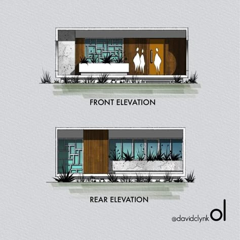 Elevation Rendering, Artist Residence, House Design Drawing, Big Shark, Interior Design Renderings, Facade Architecture Design, New Architecture, Interior Design School, Architecture Design Sketch