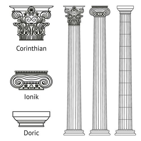 Greece Buildings, Vector Line Illustration, Architecture Ancient, Ancient Roman Architecture, Column Capital, Architectural Orders, Greek Columns, Greek Architecture, Greek Temple