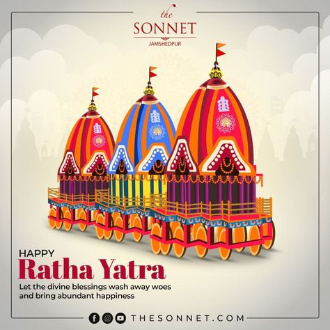 Greetings on the auspicious occasion of Rath Yatra! Let peace and prosperity dwell in your homes, with the blessings of the divine trinity. . . . #thesonnetjamshedpur #thesonnet #sonnetjamshedpur #happyrathyatra #rathyatra #happyjagannathrathyatra #shubhrathyatra Body Logo Design, Happy Rath Yatra, Peace And Prosperity, Rath Yatra, Festival Photography, India Flag, Flag Photo, The Divine, Taj Mahal