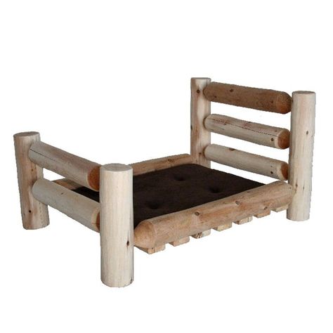 Lakeland Mills Cedar Dog Bed - PH2840 Rustic Dog Beds, Wood Dog Bed, Dog Bed Sizes, Northern White Cedar, Log Bed, Small Pet Bed, Wood Things, Cedar Log, Elegant Bedding