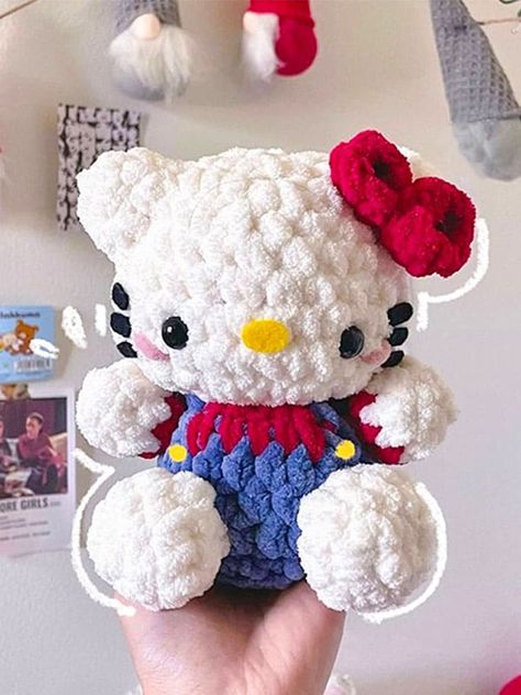 Plushie Baby Hello Kitty Crochet Amigurumi Free Pattern Hello Kitty Crochet Plushie, Hello Kitty Amigurumi Patron Gratis, Crochet Cat Patterns, Crochet Amigurumi Free Pattern, Baby Hello Kitty, Hello Kitty Amigurumi, Kitty Amigurumi, Cat Patterns, Hello Kitty Crochet