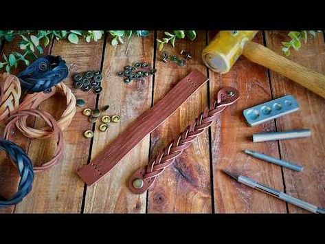 How to Make a Leather MYSTERY BRAID Bracelet | 5 strand Magic Braid Tutorial - YouTube Leather Braiding Techniques, How To Make Leather, Braid Bracelet, Braided Bracelet Diy, Leather Wallet Pattern, Braid Tutorial, Braided Bracelet, Wallet Pattern, Small Pouches