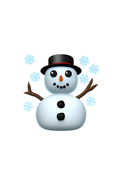 The emoji ☃️ depicts a snowman with a round head made of snow, two black dots for eyes, a carrot for a nose, and a smiling mouth. The snowman has two stick arms and is wearing a hat and scarf made of snow. Ios18 Emoji Stickers Winter, New Year Emoji, Emojis Christmas, Christmas Emoji, Christmas Emojis, Snowman Emoji, Emoji Generator, Emoji Christmas, Apple Emojis