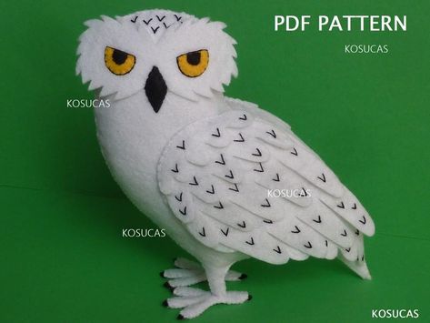 PDF pattern to make a felt Owl Felt Owl Pattern, Owl Sewing Patterns, Owl Sewing, Harry Potter Owl, Whale Plush, Diy Crochet Patterns, Felt Owls, Felt Crafts Patterns, Owl Plush