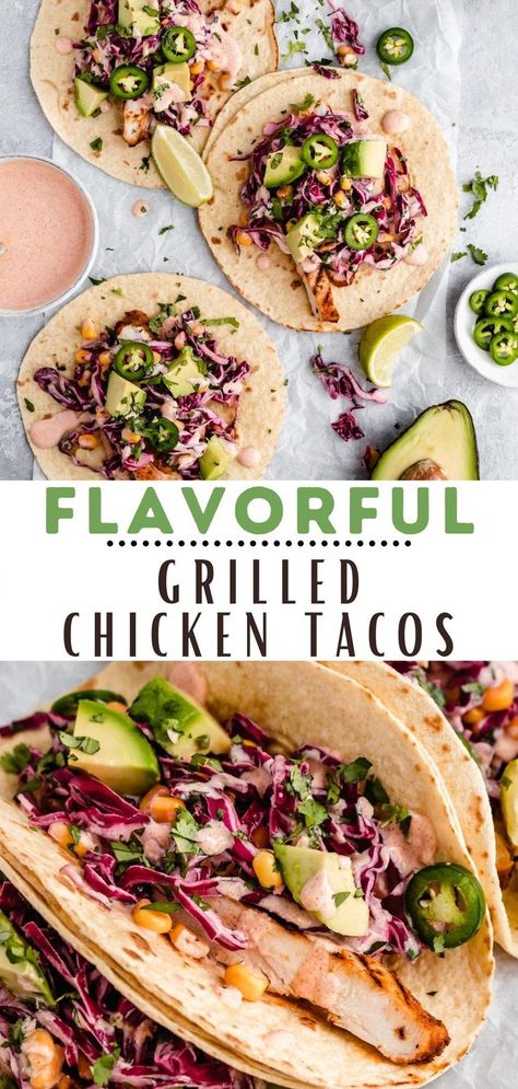 Creamy Taco Sauce, Chicken Breast Tacos, Moms Food, Tacos Fish, The Best Grilled Chicken, Best Grilled Chicken, Lime Chicken Tacos, Grilled Chicken Tacos, Avocado Taco