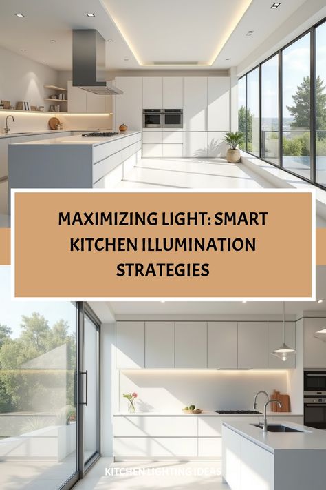 Clean, bright kitchen interior with sophisticated lighting design How To Light A Kitchen, Layer Lighting, Accent Lights, Kitchen Lighting Ideas, Pendant Fixture, Smart Home Technology, Smart Kitchen, Stunning Kitchens, Under Cabinet Lighting