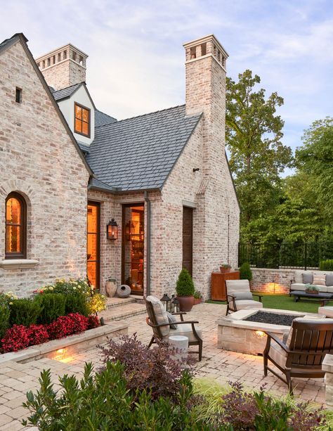 Brick Chimney, Brick Exterior House, Casa Vintage, Casa Exterior, Studio Mcgee, Dream House Exterior, Stone House, Exterior Brick, Brick House