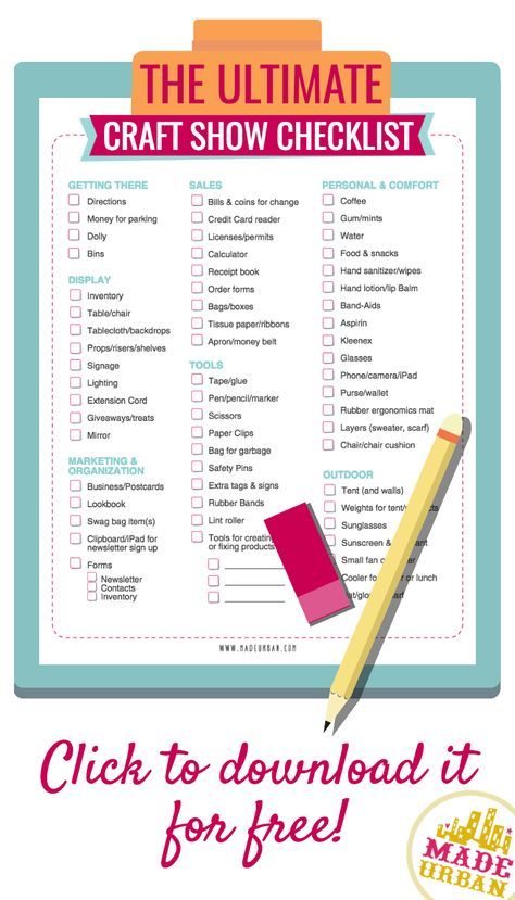 Free printable craft show checklist covering what you need to bring to a craft fair, farmers' market or trade show to make it through the day. Vendor Fair Checklist, Market Stall Checklist, Free Craft Show Printables, Craft Show Checklist Free Printable, Artist Alley Checklist, Farmers Market Checklist, Craft Fair Checklist, Craft Show Checklist, Farmers Market Jewelry Display