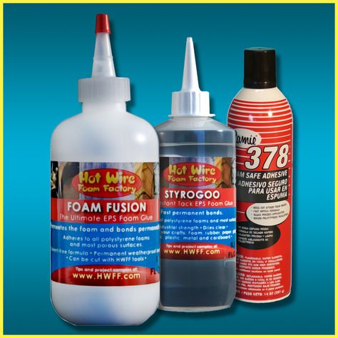 We have a new section on our product info page for our foam-safe glues.  #foamglue #foamart #foamcrafts #foamcutting #foamsculpting #hotwirefoamfactory #styrofoam #epsfoam #xpsfoam Dept 56 Halloween, Foam Carving, Foam Factory, Foam Glue, Foam Art, Rhinestone Crafts, Christmas Nativity Scene, Collage Art Mixed Media, Foam Crafts