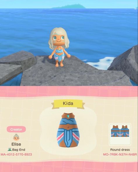 Acnh Beach Clothes, Acnh Summer Outfits Codes, Acnh Atlantis, Disney Animal Crossing, Atlantis Disney, Kida Atlantis, Avatar Animals, Acnh Clothes, Atlantis The Lost Empire